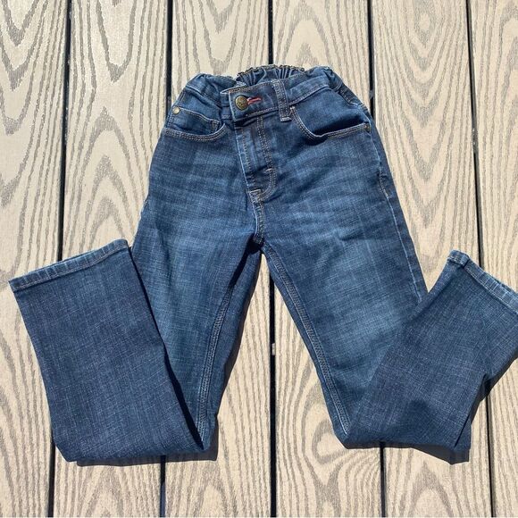 Boys Wrangler dark blue bootcut size 8 regular pull on jeans - Picture 2 of 9